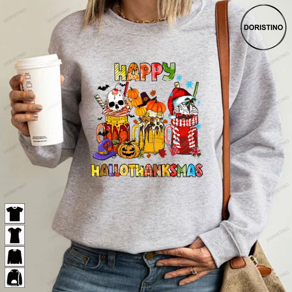 Scary Fall Coffee Cup Happy Hallothanksmas Limited Edition T-shirts