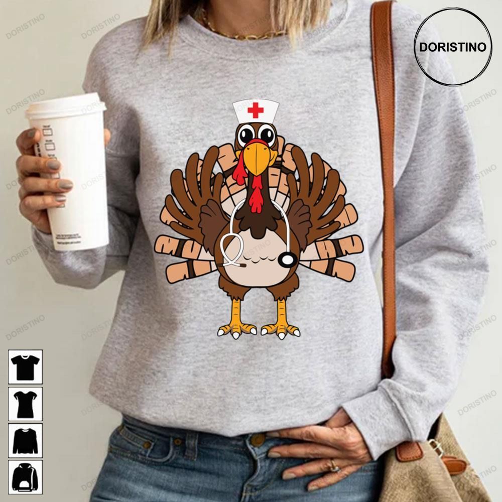 Thanksgiving Nurse Turkey Crew Trending Style