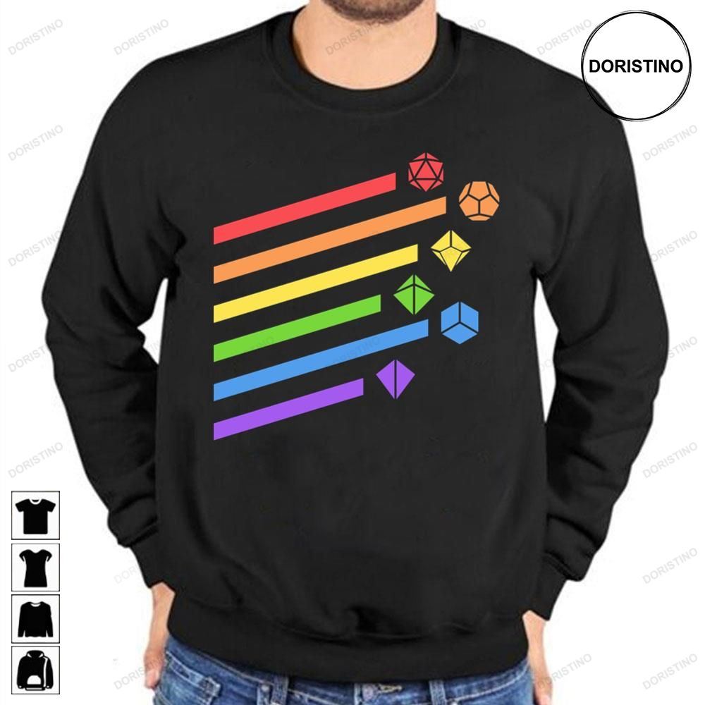 Rainbow Dice Set Tabletop Rpg Gaming Graphic Awesome Shirts