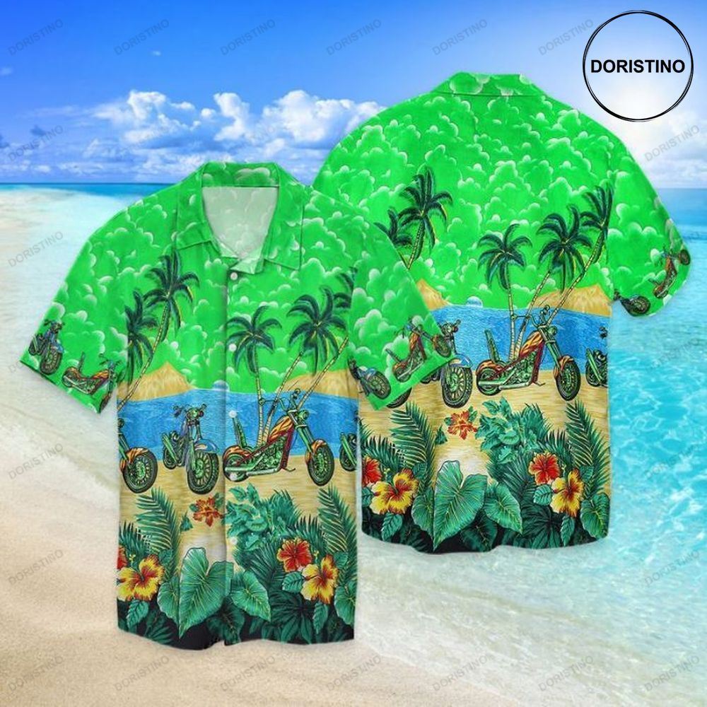 Beach And Motorcycle Hawaiian Shirt