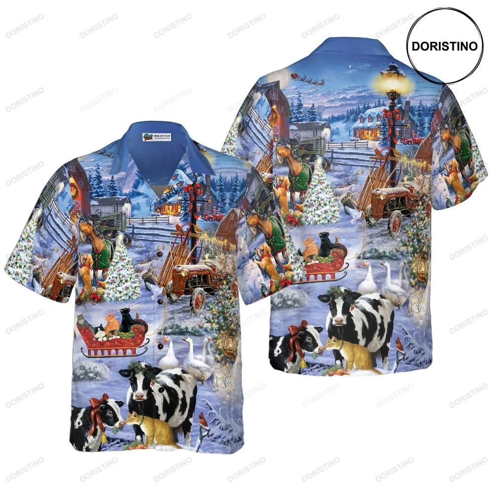 Beautiful Farm On Christmas Hawaiian Shirt