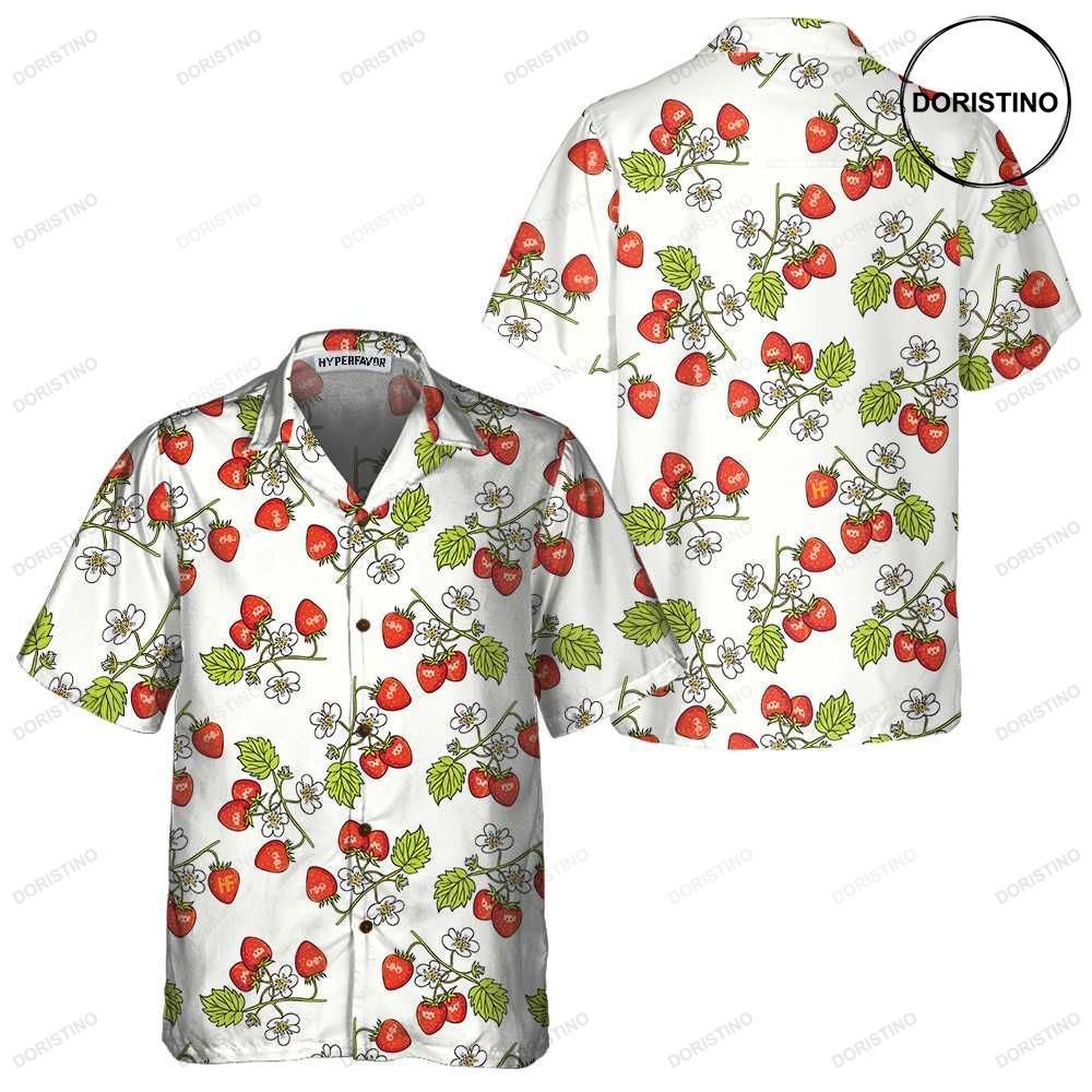 Beautiful Strawberry Seamless Pattern Strawberry For Men Women Strawberry Print Limited Edition Hawaiian Shirt