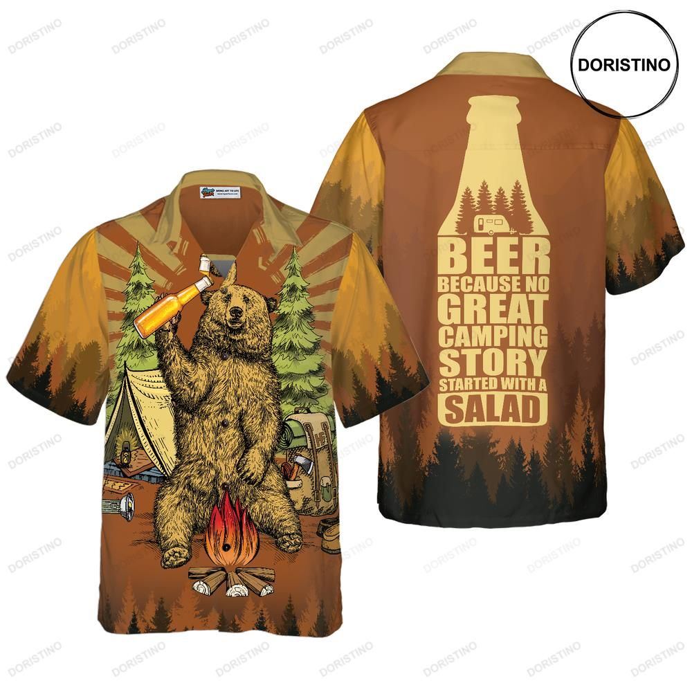 Beer Because No Great Campers Story With A Salad Limited Edition Hawaiian Shirt