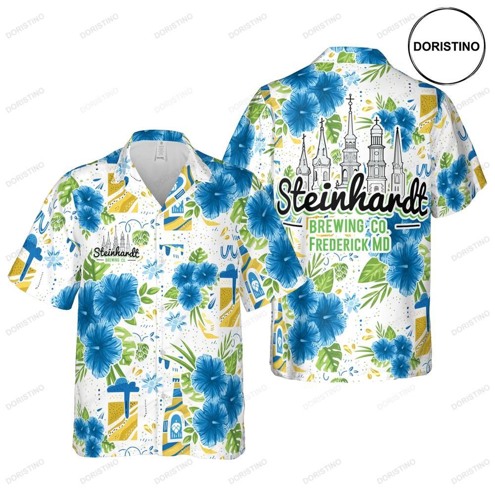 Beer With Tropical Flower Pattern Awesome Hawaiian Shirt