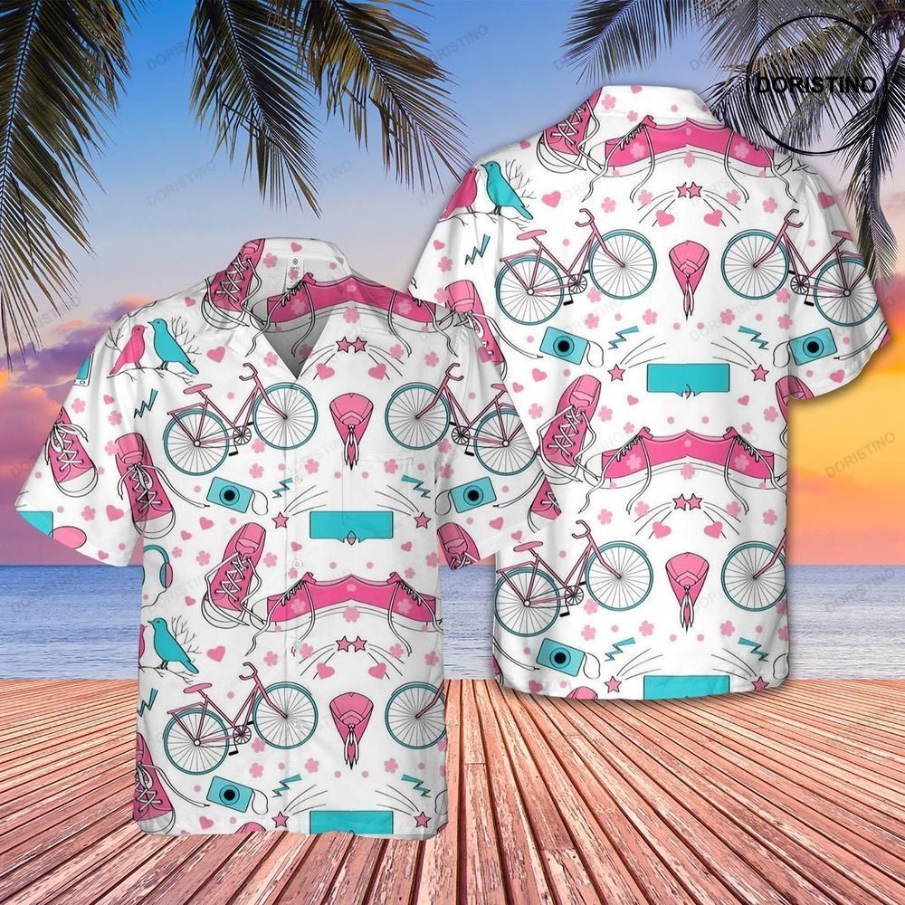 Bicycle Funny Pink Hawaii Beach Awesome Hawaiian Shirt
