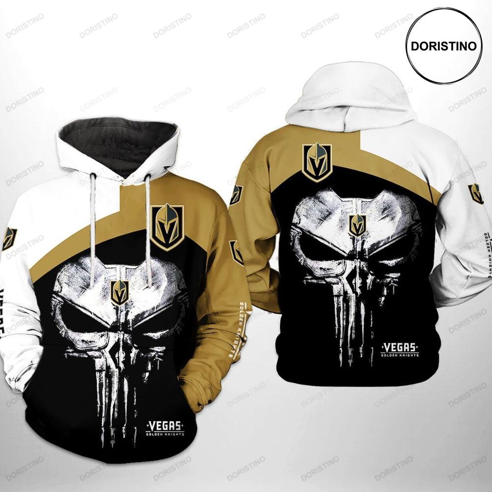 Vegas Golden Knights Nhl Skull Punisher Awesome 3D Hoodie