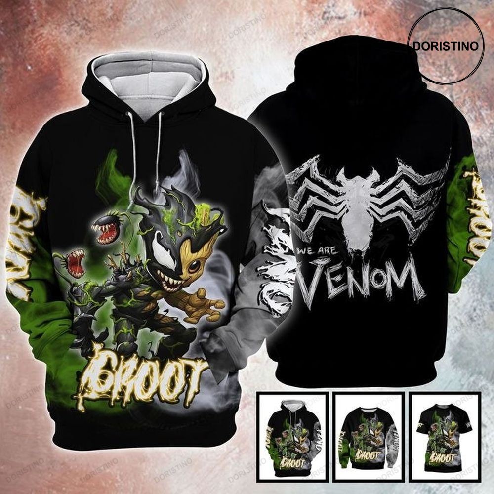 Venom Groot Funny Halloween Gru Gru Limited Edition 3d Hoodie