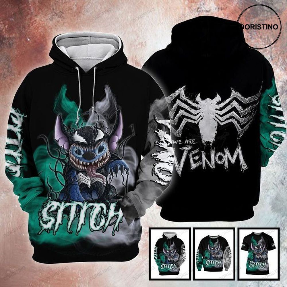 Venom Stitch Halloween All Over Print Hoodie