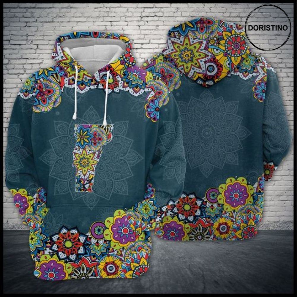 Vermont State Mandala Awesome 3D Hoodie
