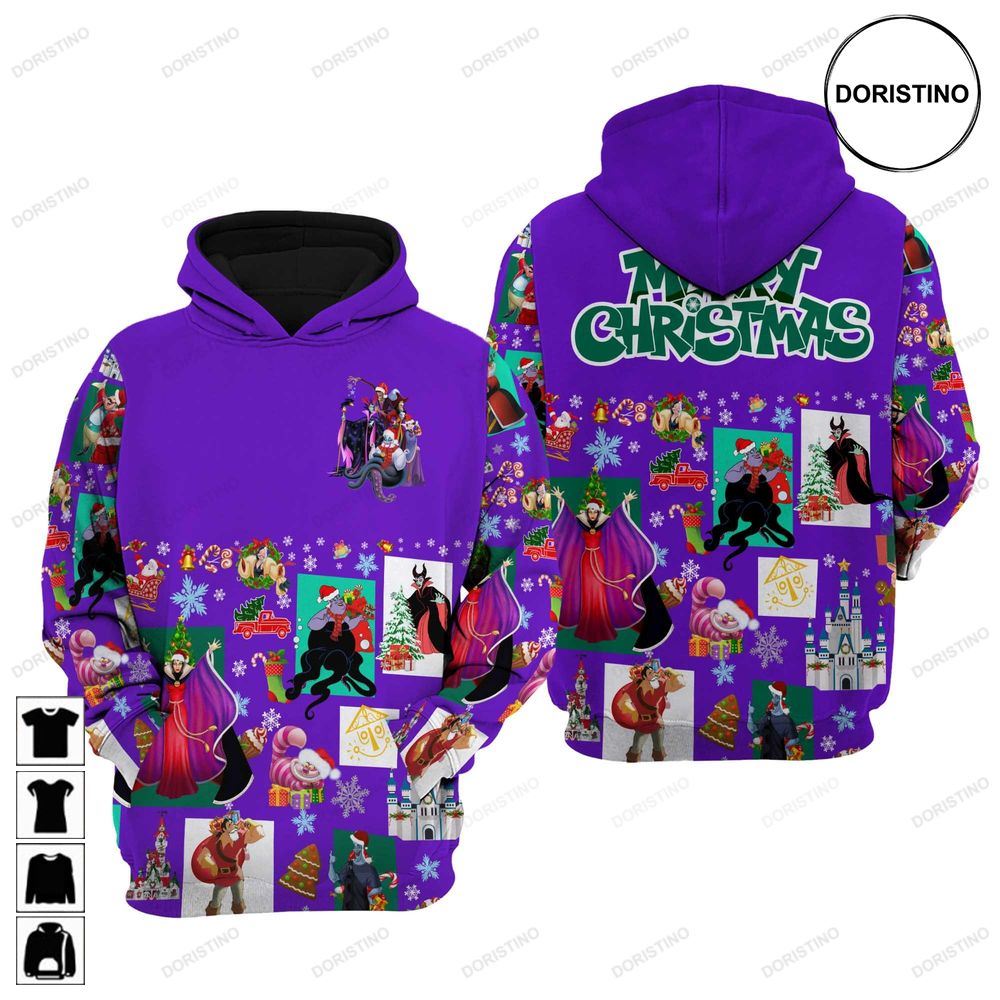 Villains Violet Christmas Awesome 3D Hoodie