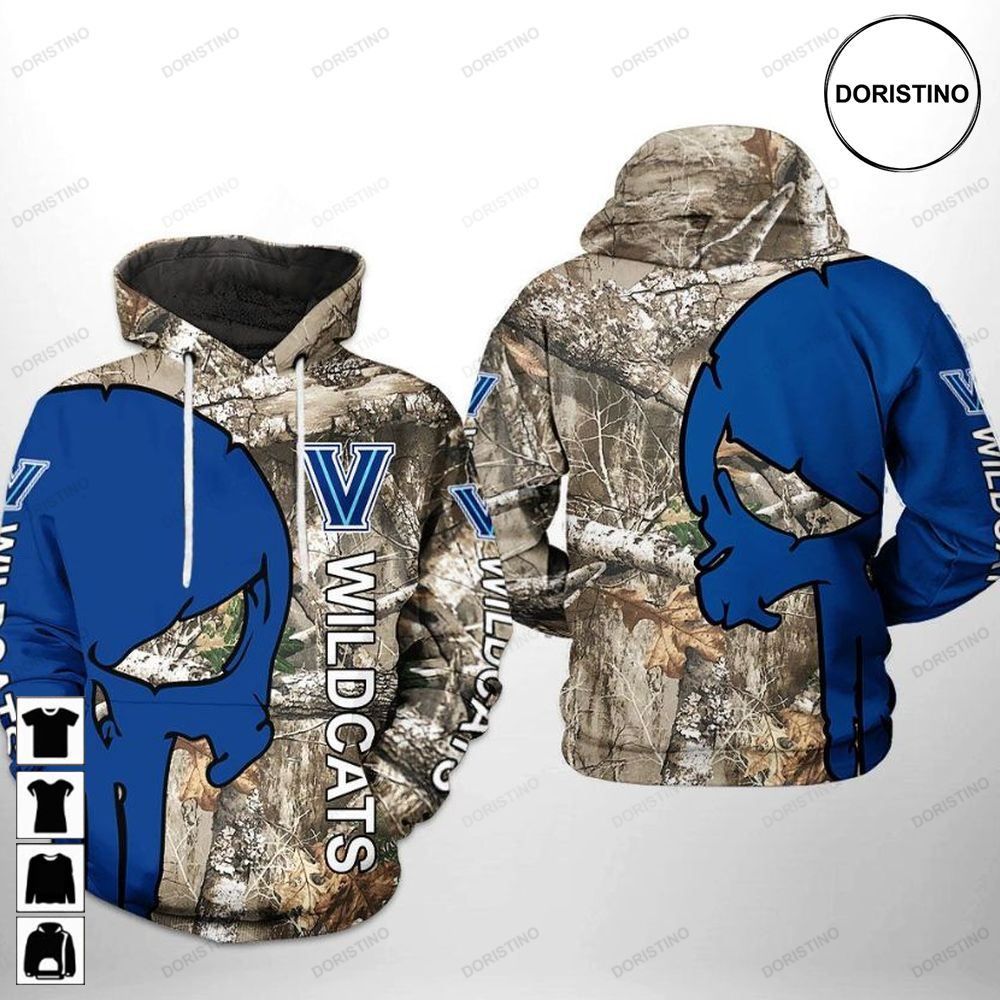 Villanova Wildcats Ncaa Camo Veteran Hunting Limited Edition 3d Hoodie