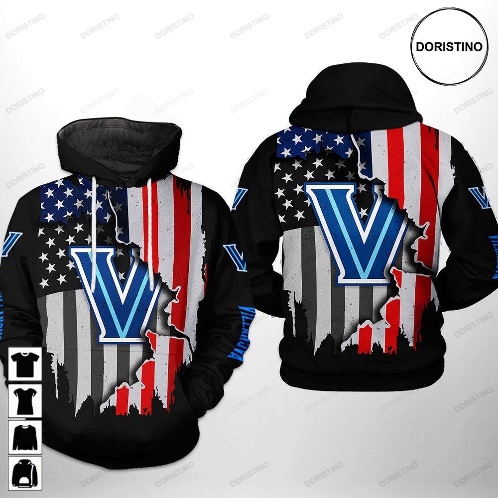 Villanova Wildcats Ncaa Us Flag Awesome 3D Hoodie