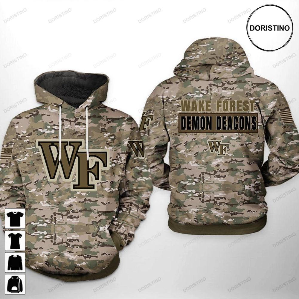 Wake Forest Demon Deacons Ncaa Camo Veteran Limited Edition 3d Hoodie