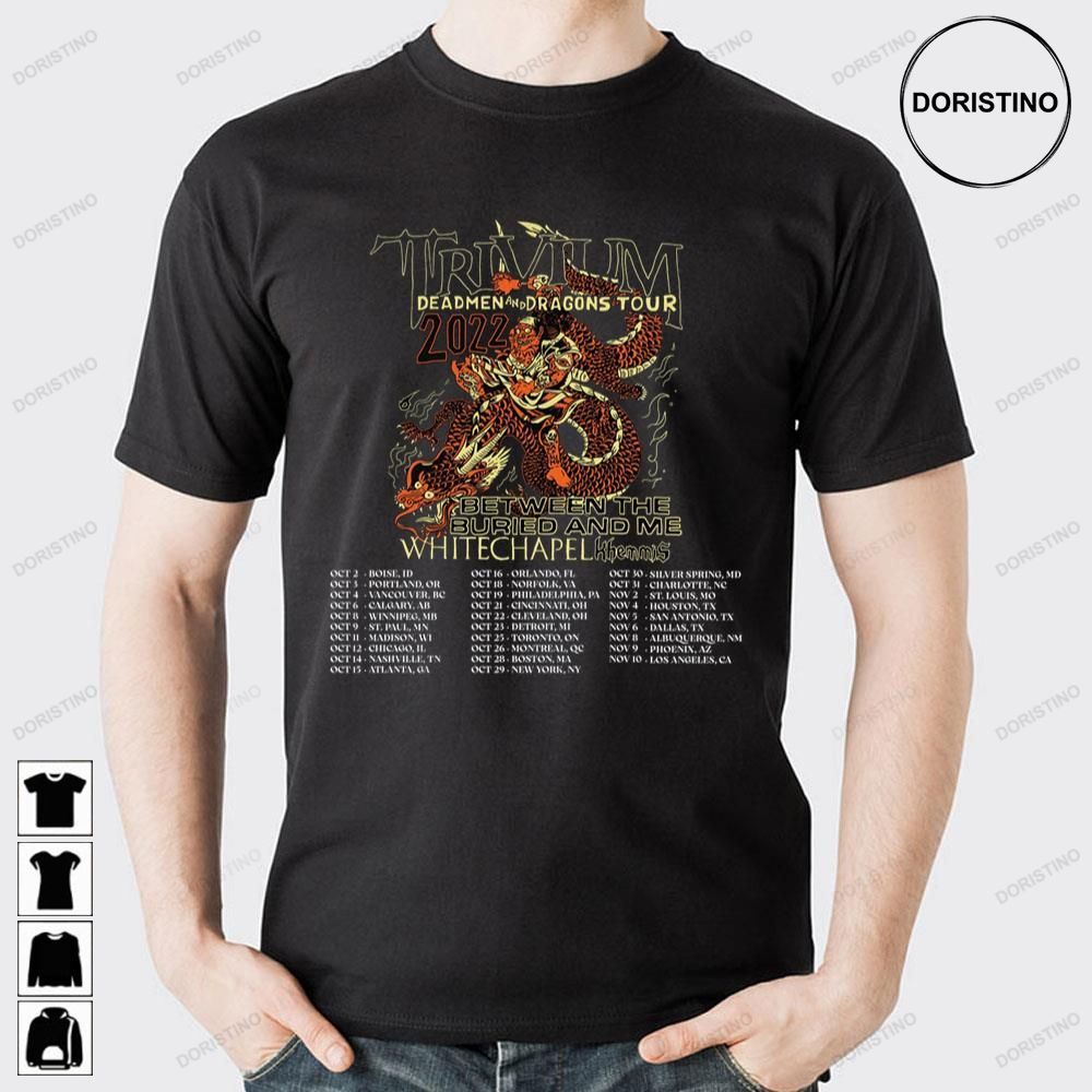 Deadmen And Dragons Tour 2022 Trivium Limited Edition T-shirts