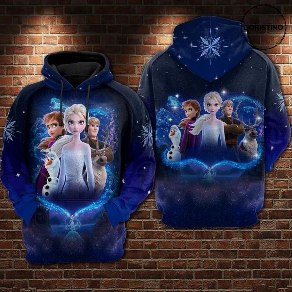 Elsa Frozen Blue Snow Awesome 3D Hoodie