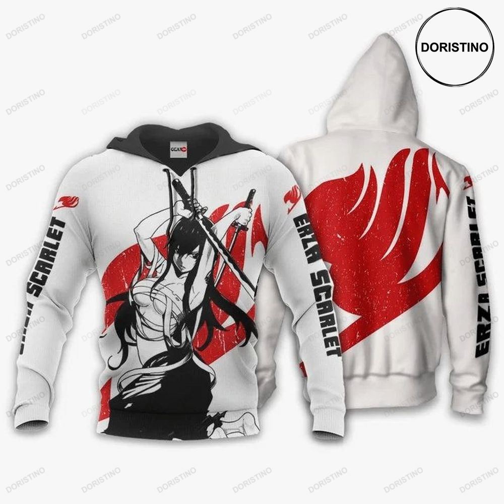 Erza Scarlet Anime Manga Fairy Tail Silhouette Limited Edition 3d Hoodie