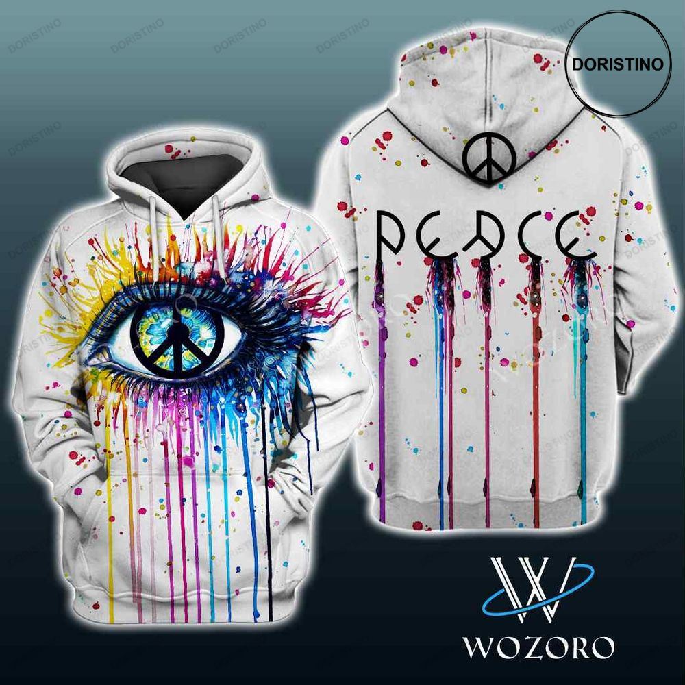 Eye Peace Sign Painting Splash Hippie Limited Edition 3d Hoodie