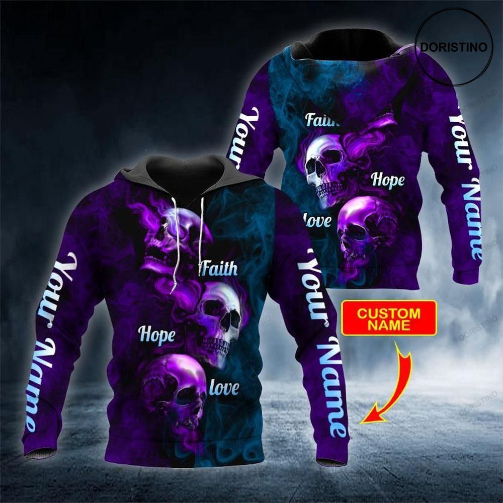 Faith Hope Love Skull Personalized Awesome 3D Hoodie