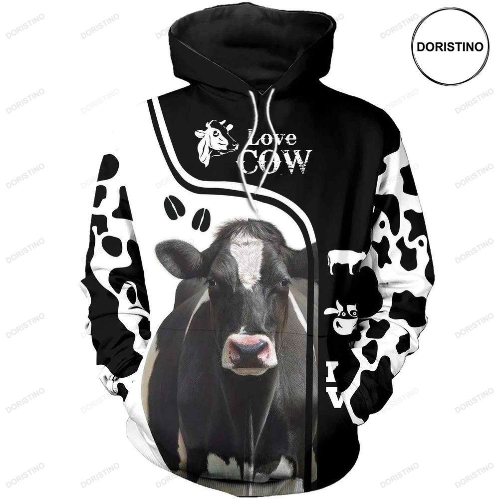 Farmer Gifts Dairy Cow Black White Us Awesome 3D Hoodie