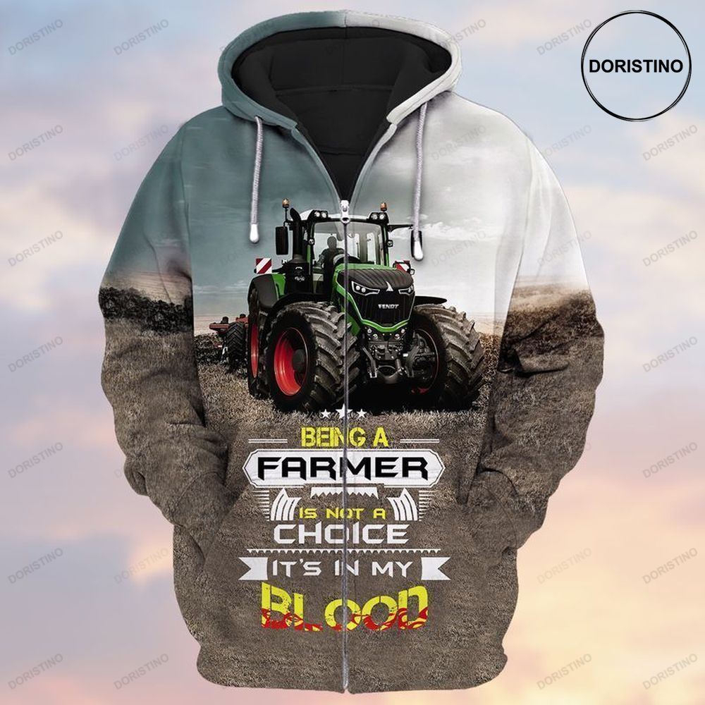 Farmer Tractor Being A Farmer Is Not A Choice Its In My Blood Limited Edition 3d Hoodie
