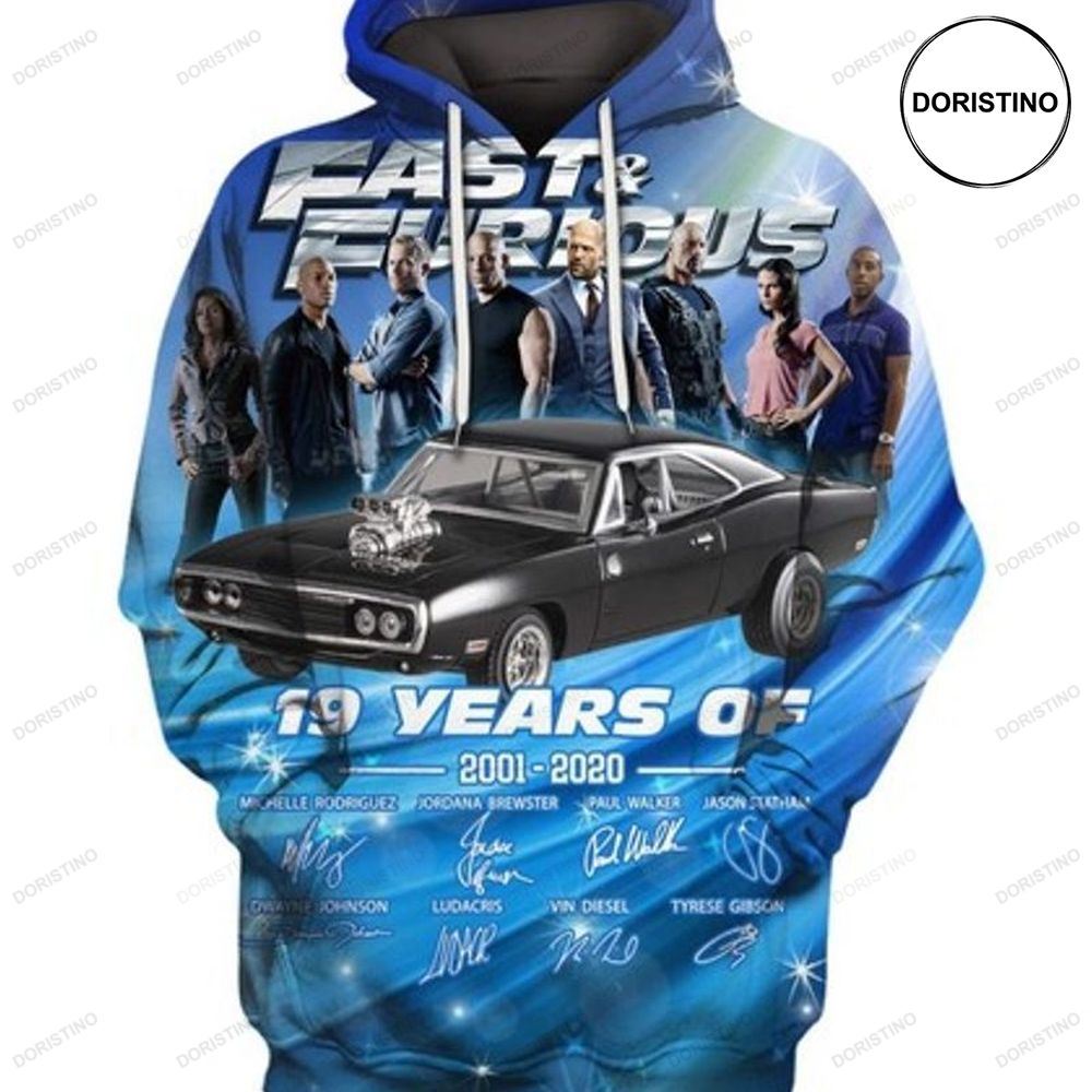 Fast And Furious 19 Years Of Signature Awesome 3D Hoodie