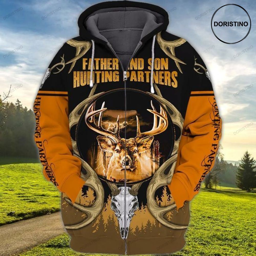 Fathers Day Father And Son Hunting Partners For Life Love Hunting 1 All Over Print Hoodie