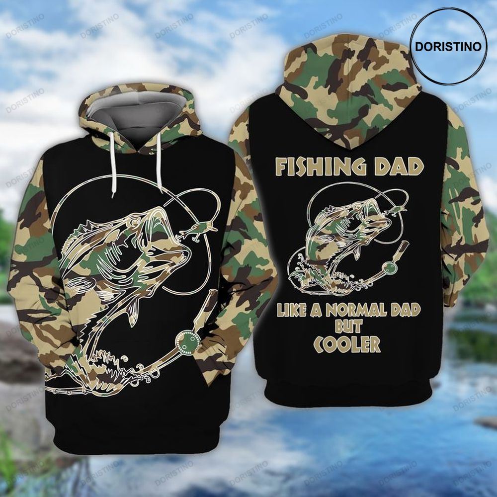 Fathers Day Fishing Dad Like A Normal Dad But Cooler Awesome 3D Hoodie