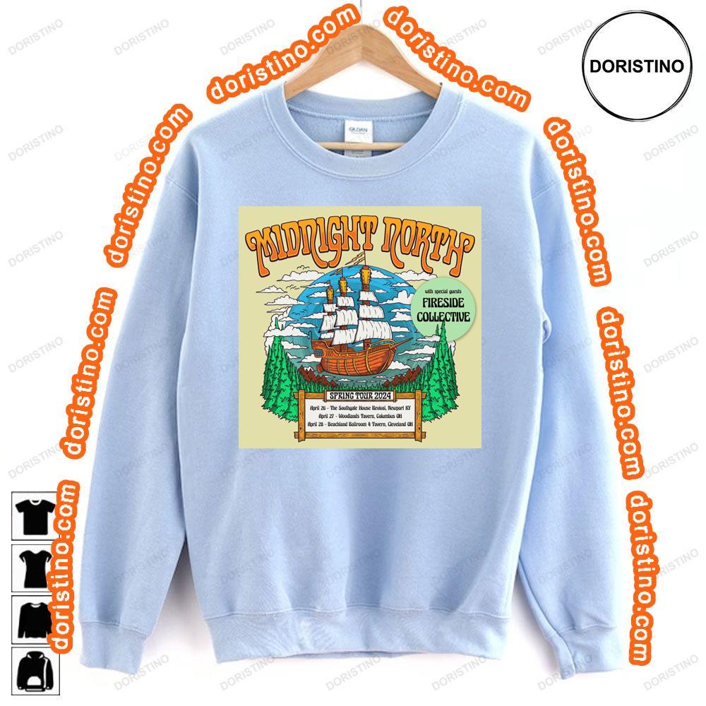 Spring Tour 2024 Midnight North Fireside Collective Sweatshirt Long Sleeve Hoodie