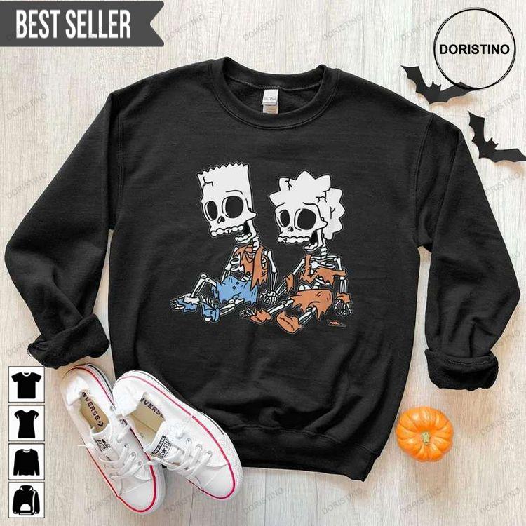Bart And Lisa Skeleton Halloween Unisex Doristino Awesome Shirts