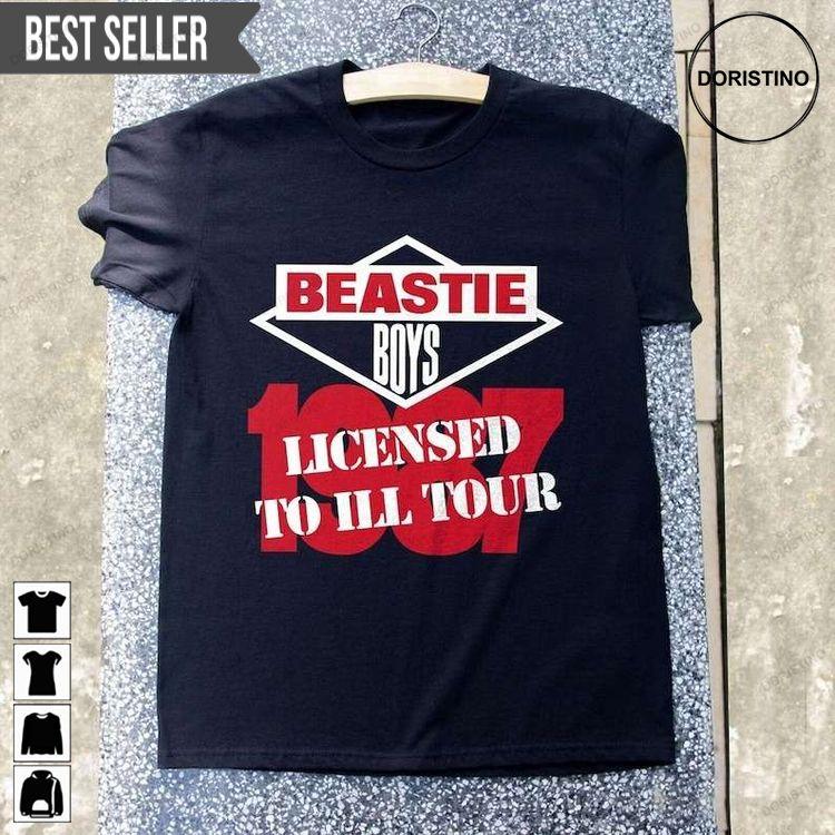 Beastie Boys Licensed To Ill Tour 1987 Short-sleeve Doristino Limited Edition T-shirts