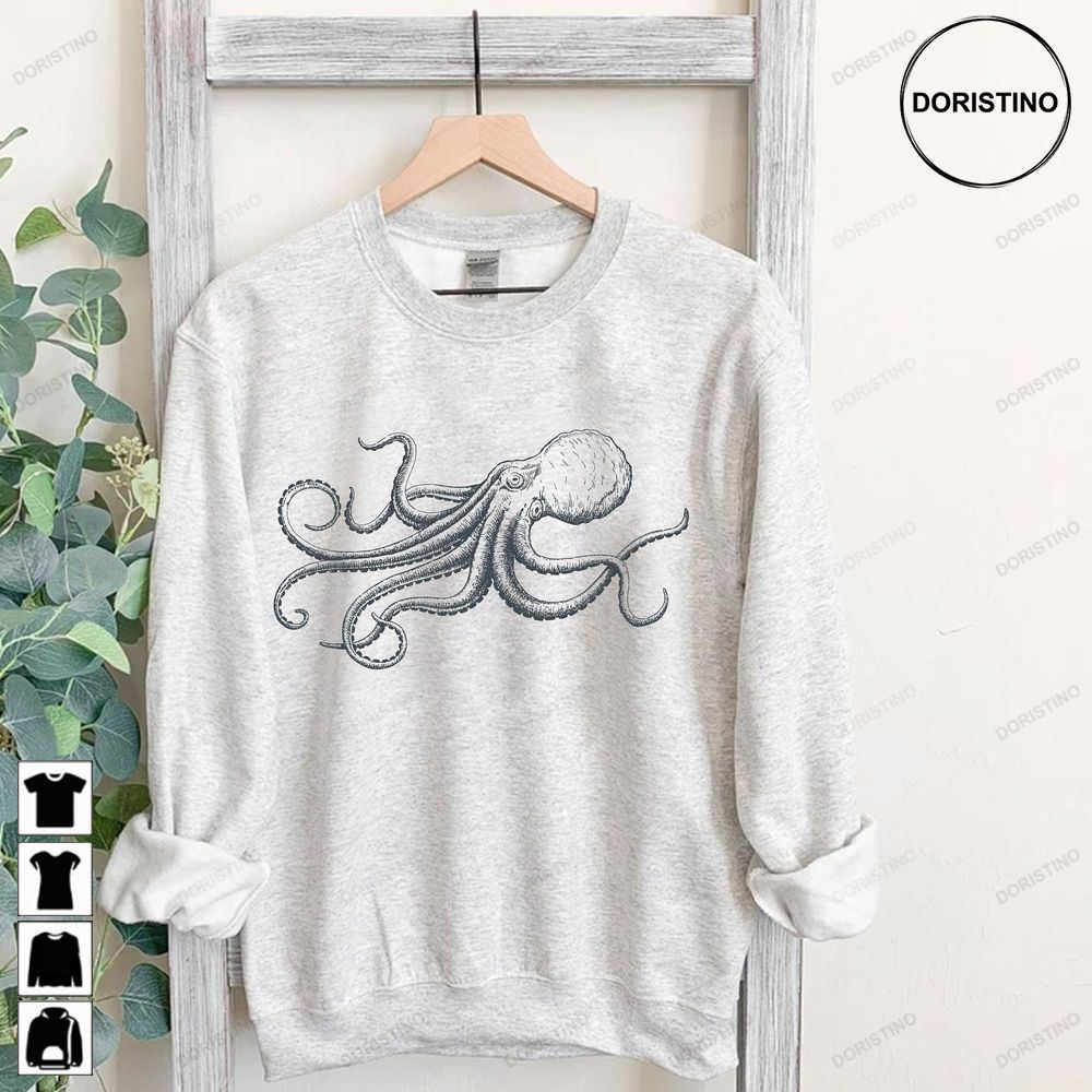 Octopus Gift Octopus Crewneck Men's Funny Men's Graphic Tee Womens Pudiy Awesome Shirts