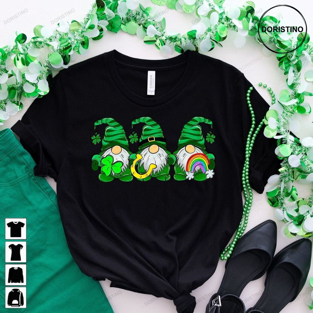 St Patrick's Day Gnomes Gnomes Happy St Patrick's Day Cute St Paddys Tee Gift For Bff Unisex Trending Style