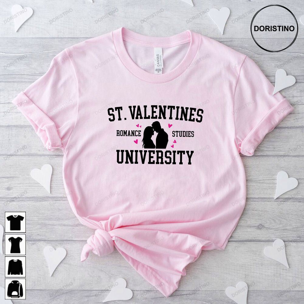 St Valentines Romance Studies University Love Valentine Couple Hearts Trendy Retro Valentines Day Outfit Limited Edition T-shirts