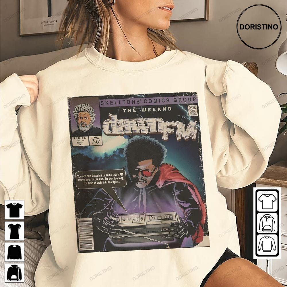 The Weeknd Dawn Fm Retro Vintage 90s Hip Hop Graphic Tee Comic Rap Streetwear Awesome Shirts