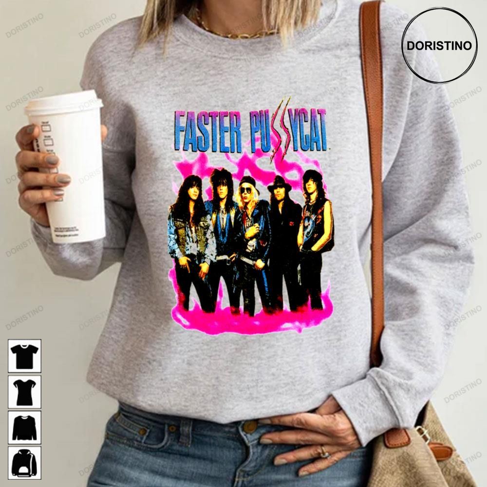 Faster Pussycat Retro Band Art Awesome Shirts