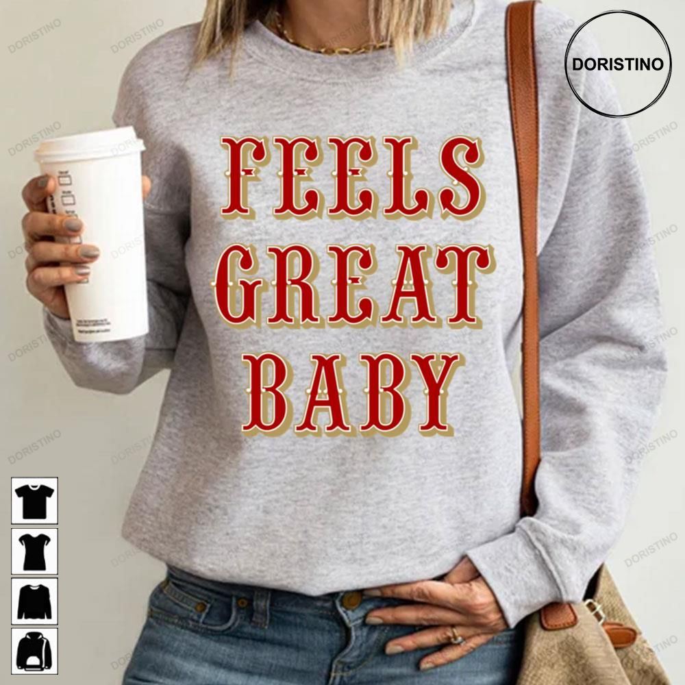 Feels Great Baby Black Slogan Retro Colorful Art Football Trending Style