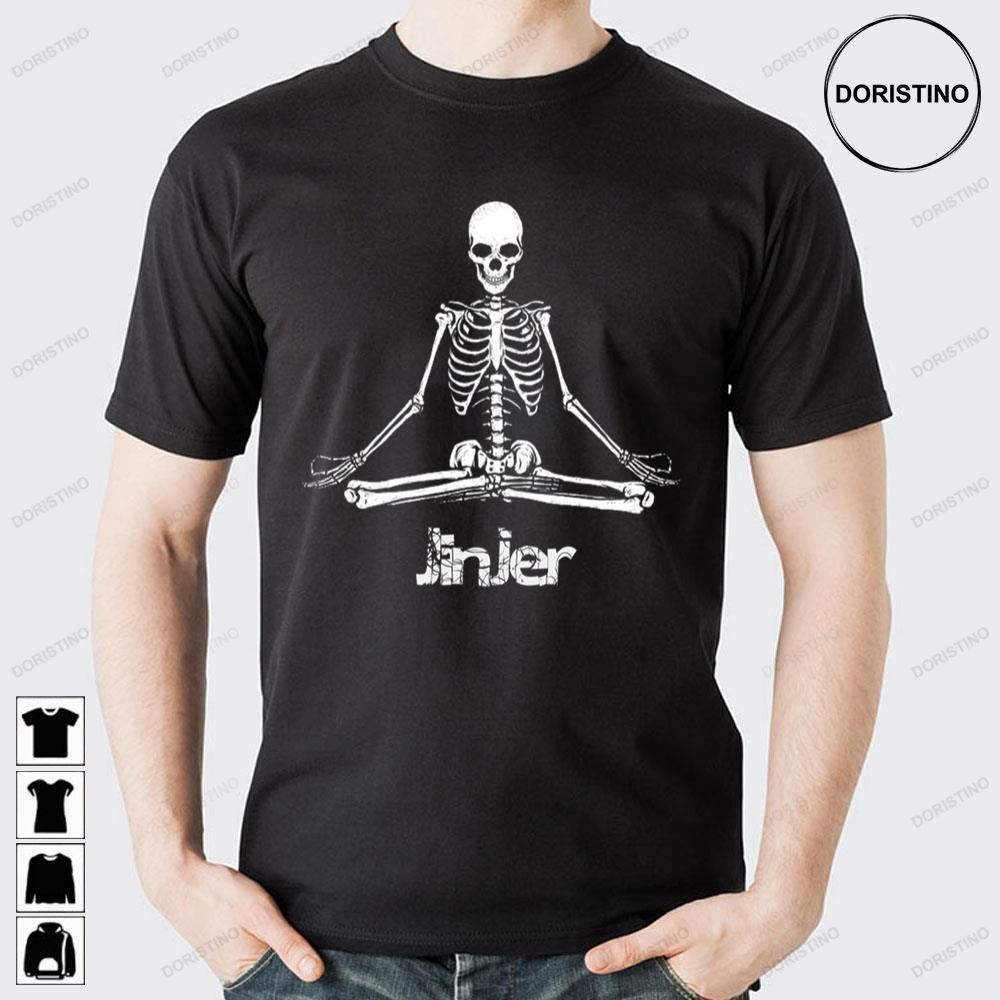White Art Skeleton Yoga Jinjer Band Doristino Limited Edition T-shirts