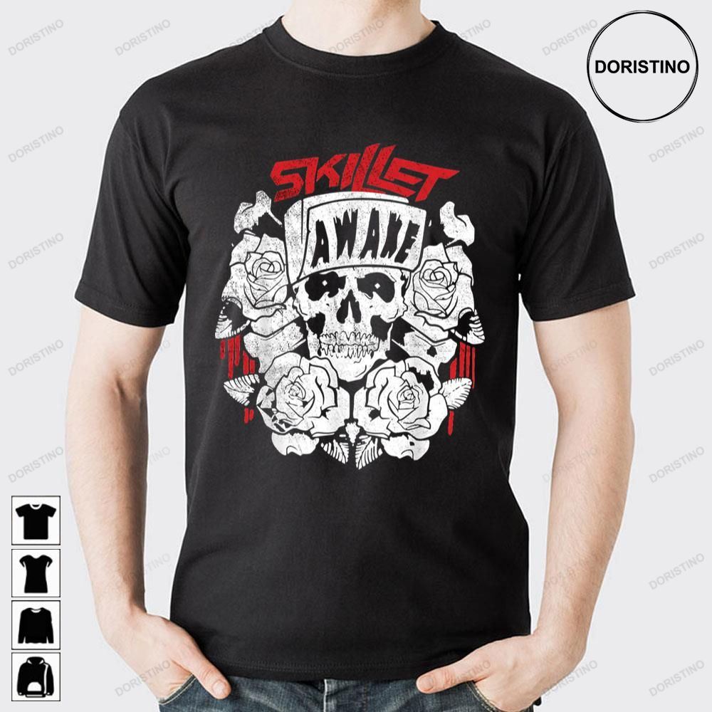 White Red Art Skillet Band Doristino Awesome Shirts