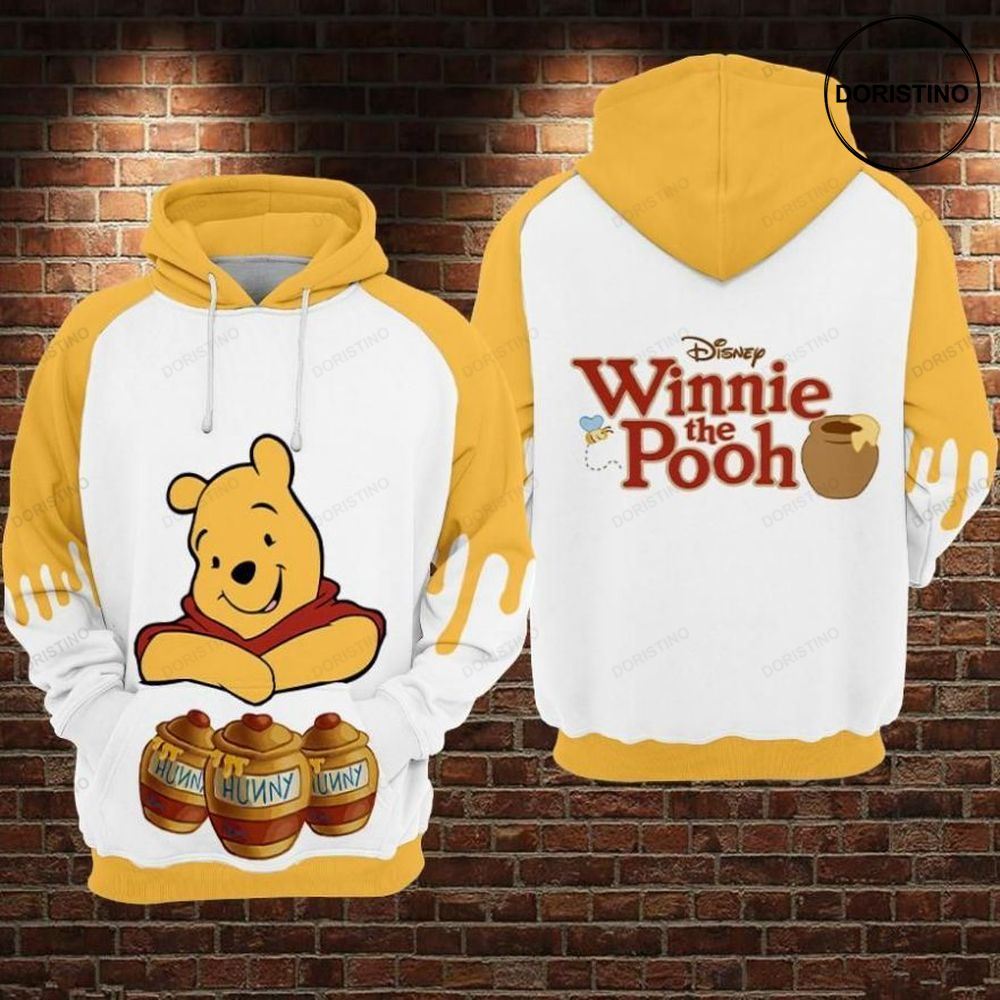 Pooh Hunny Cartoon Winnie The Pooh Awesome 3D Hoodie