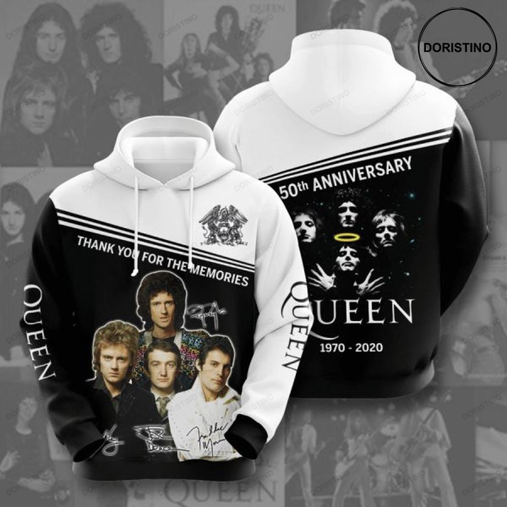 Queen 50th Anniversary 1970 2020 Signature Design Gift For Fan Custom Ed Limited Edition 3d Hoodie