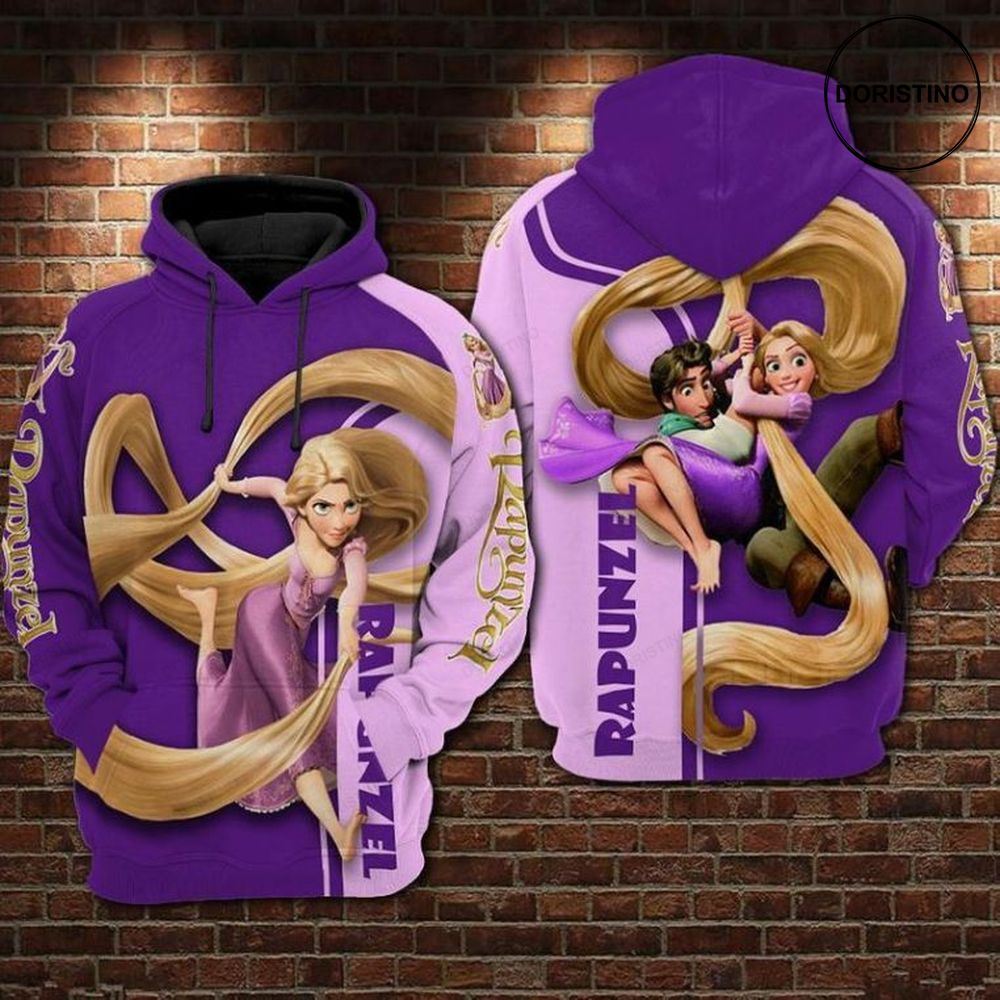 Rapunzel And Flynn Rider Tangled All Over Print Hoodie