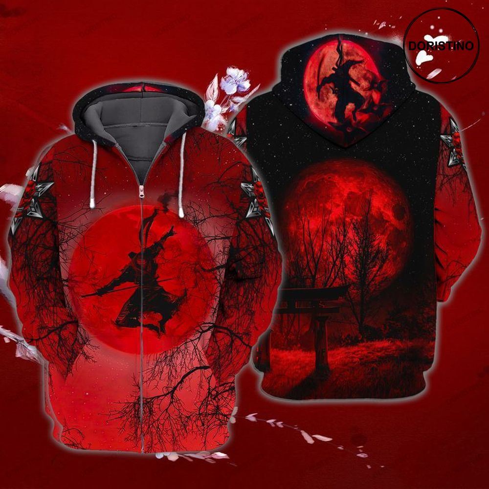 Red Moon Shinobi Awesome 3D Hoodie