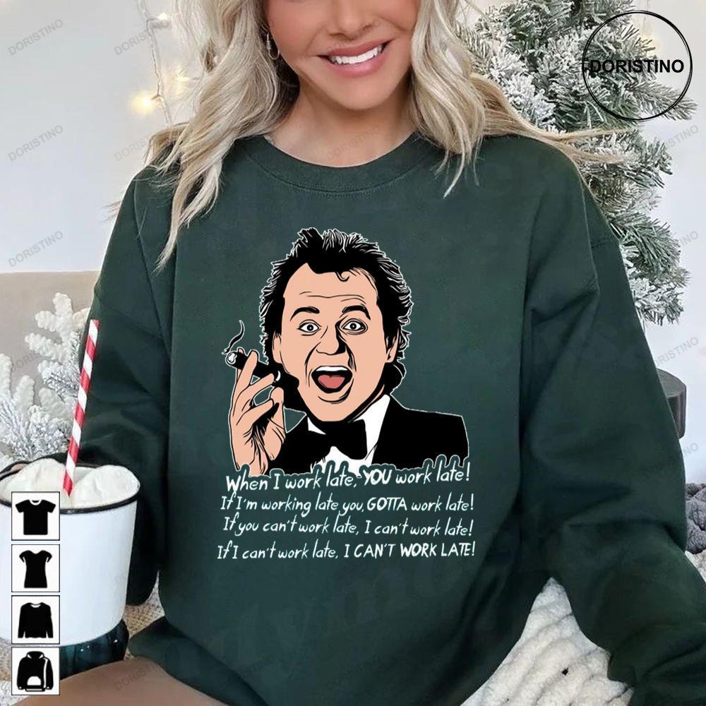 Frank Cross Work Late Quote Scrooged Christmas 2 Doristino Limited Edition T-shirts