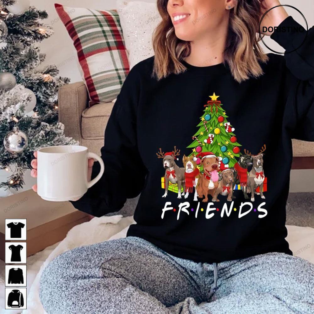 Friends Christmas Tree Pitbulls 2 Doristino Limited Edition T-shirts