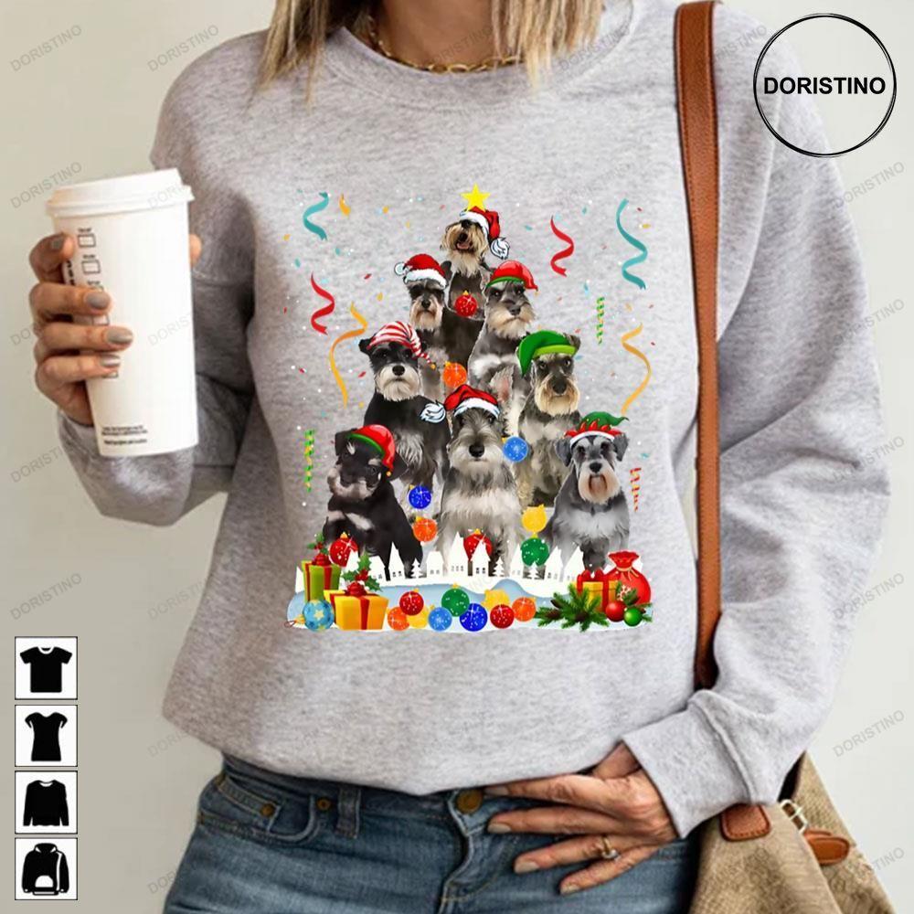 Funny Miniature Schnauzer Dog Christmas Tree 2 Doristino Limited Edition T-shirts