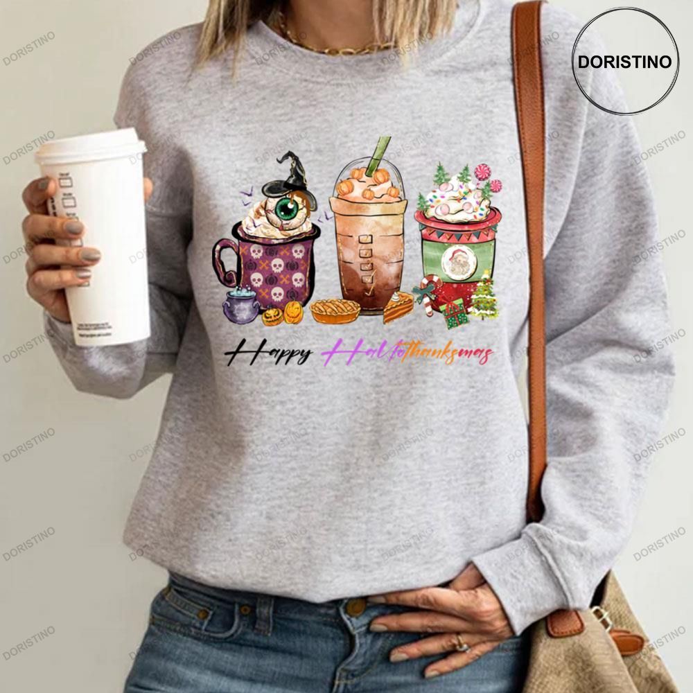 Scary Coffee Cup Happy Hallothanksmas Limited Edition T-shirt