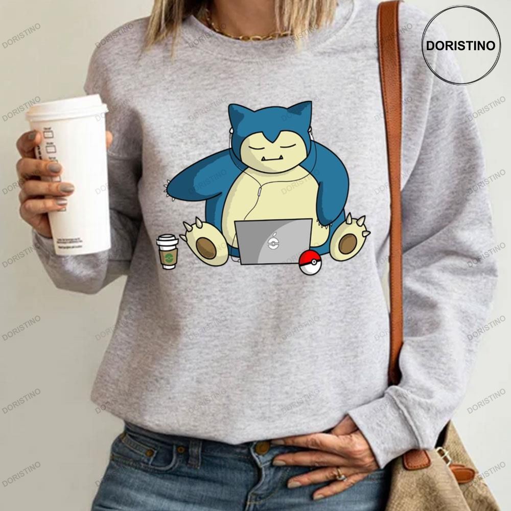 Snorlax Pokemon Listening To Music And Drink Coffee Limited Edition T-shirt