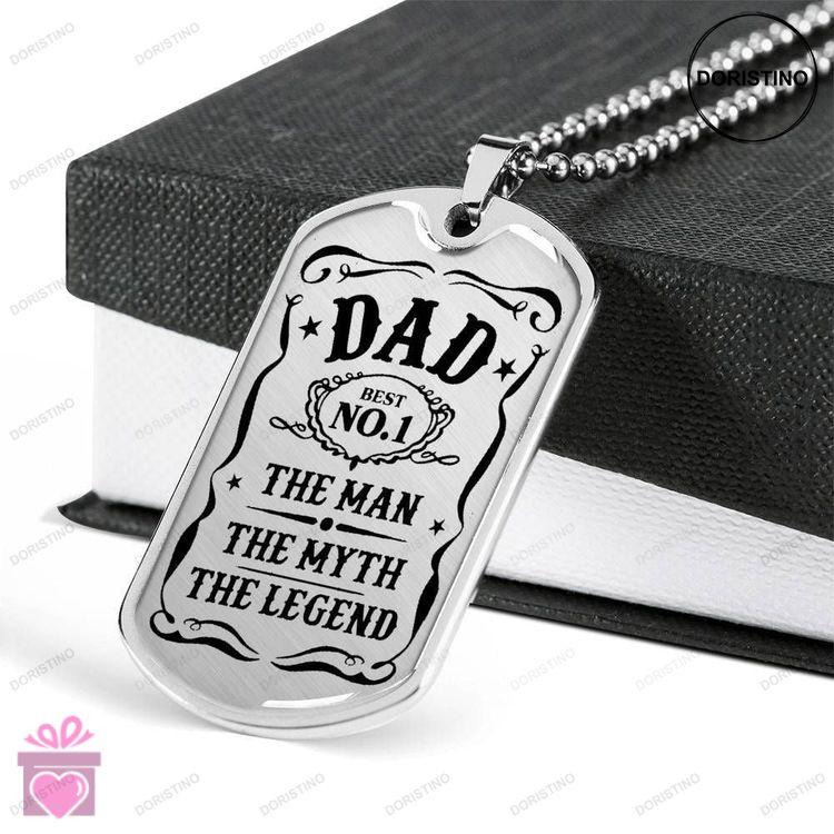 Dad Dog Tag Custom Picture Fathers Day Gift Son Dog Tag Custom Picture The Man Myth Legend No1 Dog T Doristino Trending Necklace