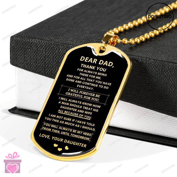 Dad Dog Tag Custom Picture Fathers Day Gift Thank For Everything Dog Tag Military Chain Gift For Dad Doristino Awesome Necklace