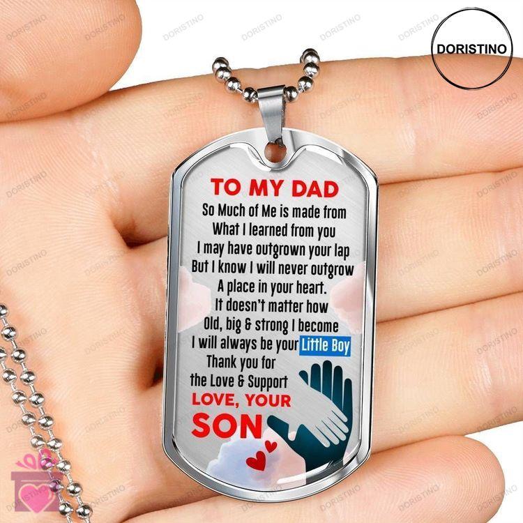 Dad Dog Tag Custom Picture Fathers Day Gift Thank For The Love And Support Dog Tag Military Chain Ne Doristino Limited Edition Necklace